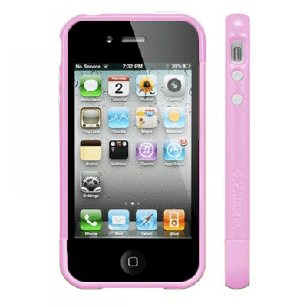 matshop.gr - VOLTE-TEL ΘΗΚΗ IPHONE 4G/4S BUMPER 2 PCS + SCREEN PROTECTOR PINK ALL