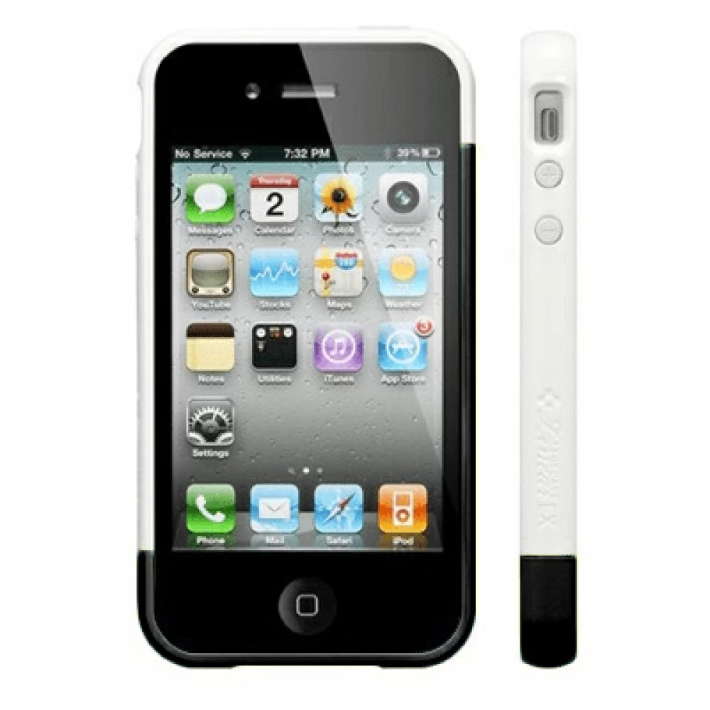 matshop.gr - VOLTE-TEL ΘΗΚΗ IPHONE 4G/4S BUMPER 2 PCS + SCREEN PROTECTOR WHITE-BLACK