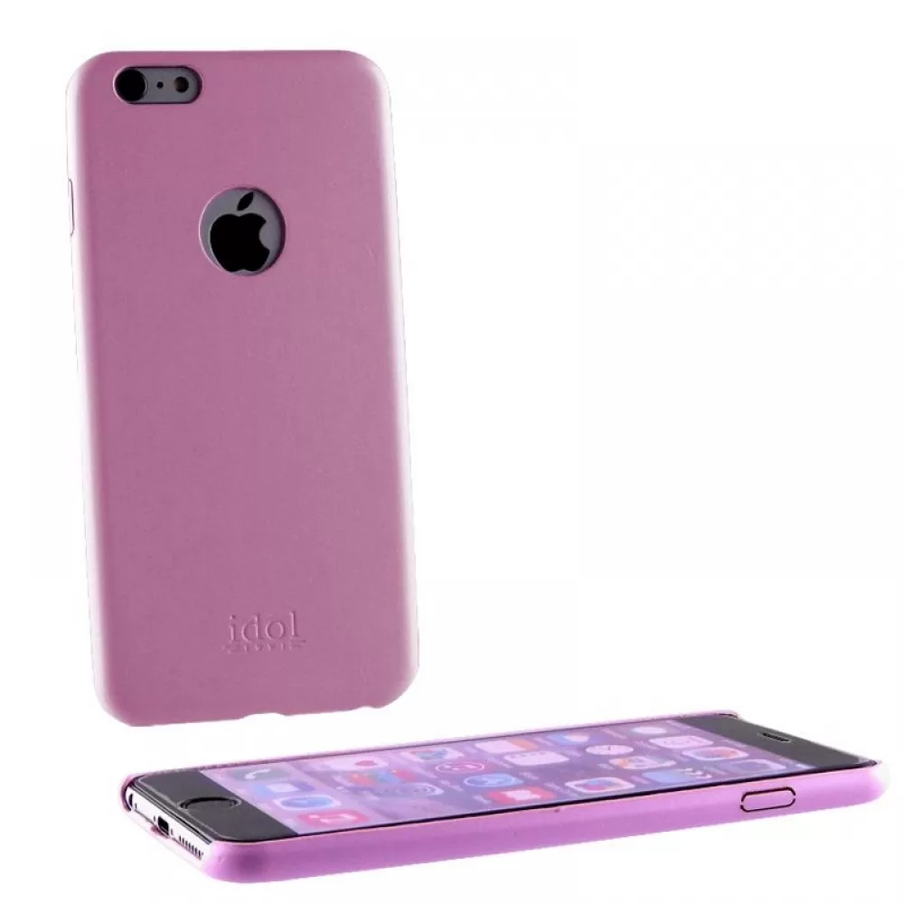 matshop.gr - IDOL 1991 ΘΗΚΗ IPHONE 6S PLUS/6 5.5" FACEPLATE ULTRA THIN LEATHER PINK