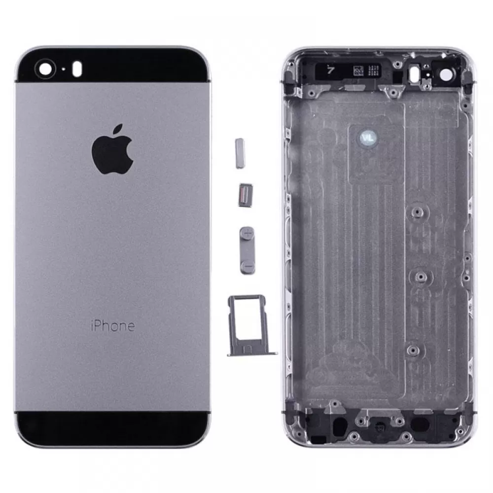 matshop.gr - IPHONE 5S BATTERY COVER BLACK + SIDE KEYS + SIM HOLDER