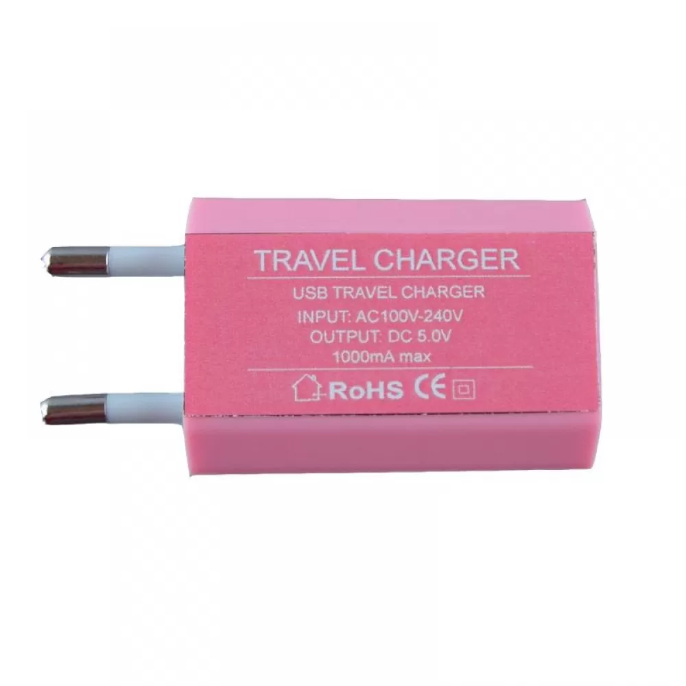 matshop.gr - USB TRAVEL CHARGER VTU05 mini 1000mA PINK