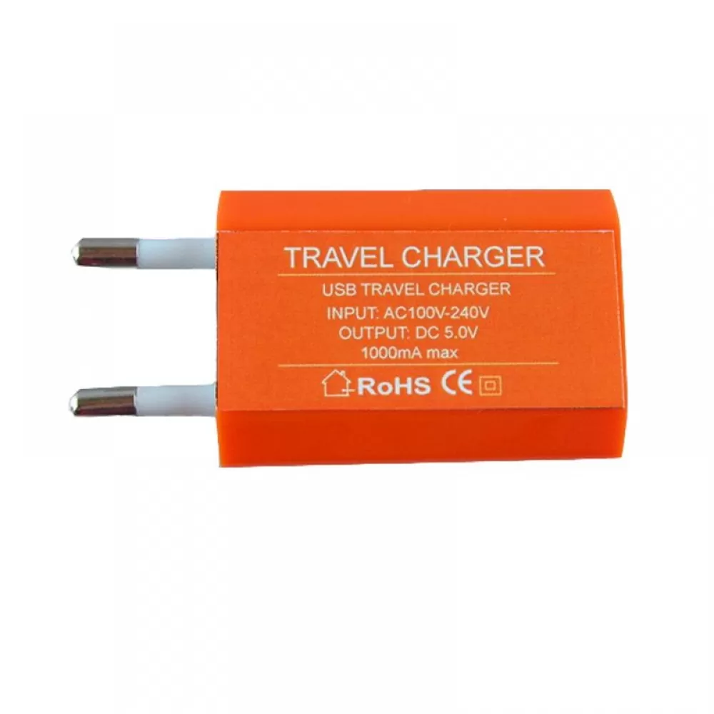 matshop.gr - USB TRAVEL CHARGER mini 1000mA ORANGE