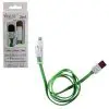 matshop.gr - VOLTE-TEL USB 2in1 FLAT 2.1A ΦΟΡΤ-DATA 1m MICRO USB+LIGHTNING GREEN