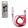 matshop.gr - VOLTE-TEL USB 2in1 FLAT 2.1A ΦΟΡΤ-DATA 1m MICRO USB+LIGHTNING RED