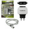 matshop.gr - VOLTE-TEL SAMSUNG NOTE3/G900 S5 USB DATA VCD01+TRAVEL VTU64 2400mA WHITE