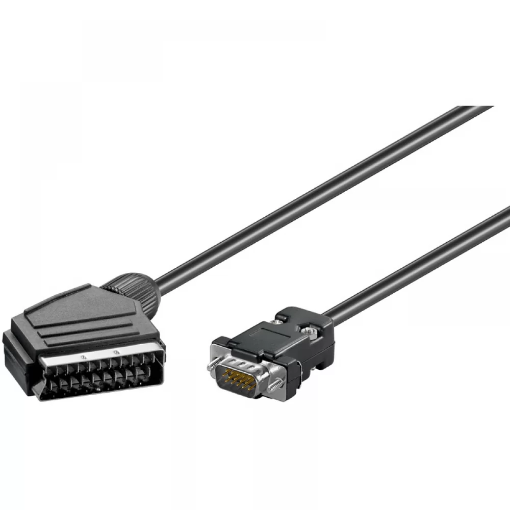 matshop.gr - SCART CABLE TO FEMALE VGA 15 PINS 2m BLACK