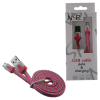 matshop.gr - NSP MICRO USB FLAT BRAIDED 6mm USB 2.1A ΦΟΡΤ.-DATA 1m PINK