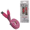 matshop.gr - NSP MICRO USB FLAT BRAIDED 10mm USB 2.1A ΦΟΡΤ.-DATA 1m PINK
