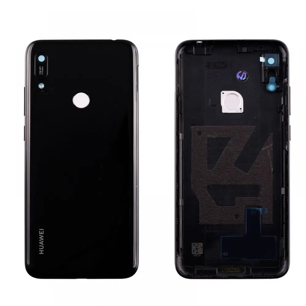 matshop.gr - HUAWEI Y6 2019/Y6 PRO BATTERY COVER + LENS + SIDE KEYS BLACK 3P OR
