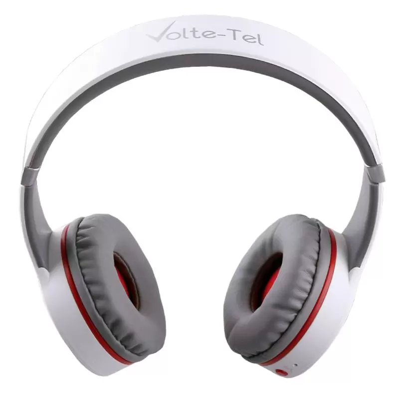matshop.gr - VOLTE-TEL STEREO BLUETOOTH HEADPHONES V SOUND PRO VT900 WHITE-GREY-RED