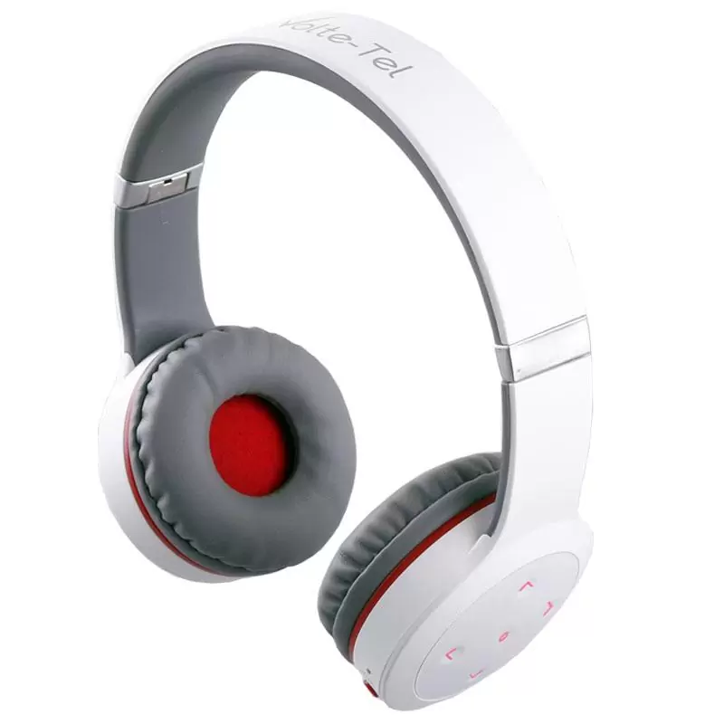matshop.gr - VOLTE-TEL STEREO BLUETOOTH HEADPHONES V SOUND PRO VT900 WHITE-GREY-RED