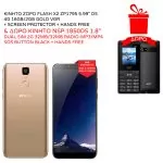 matshop.gr - ΚΙΝΗΤΟ ZOPO FLASH X2 ZP1795 4G 5.99" DS  2GB/16GB GOLD VGR + SCREEN PROTECTOR + HANDS FREE+ΚΙΝΗΤΟ NSP 1850DS 1.8" DUAL SIM