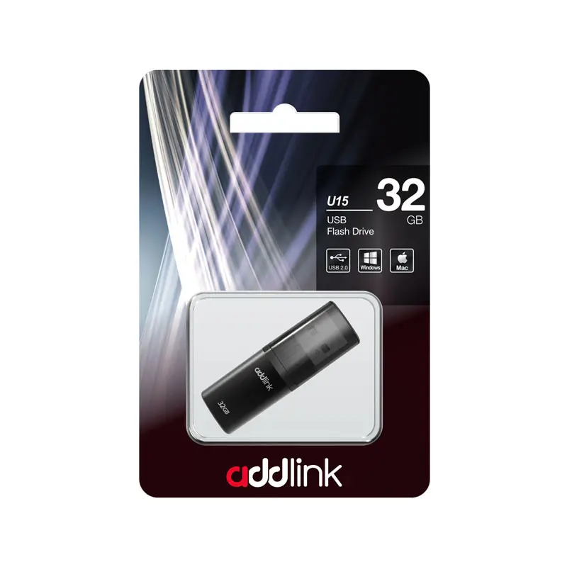 matshop.gr - ADDLINK USB FLASH DRIVE 32GB U15 USB 2.0 ALUMINIUM ad32GBU15G2 GREY