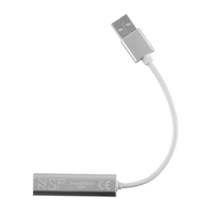matshop.gr - NSP SOUND CARD SC01 USB TO JACK 3.5MM FEMALE FOR MAC/PS4 SILVER