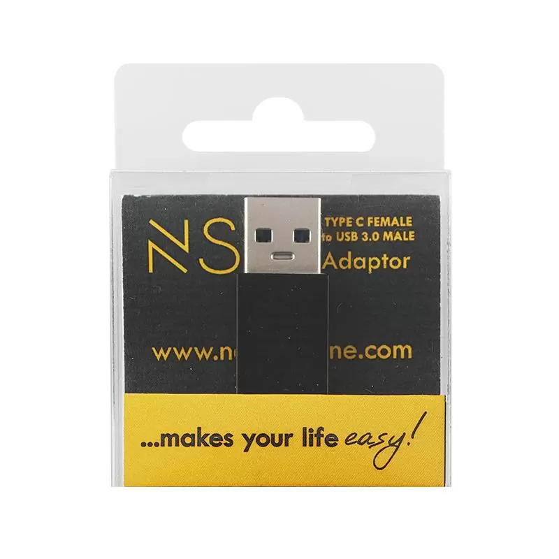 matshop.gr - NSP ΜΕΤΑΤΡΟΠΕΑΣ LONG TYPE C FEMALE ΣΕ USB 3.1 MALE 3.5A BLACK