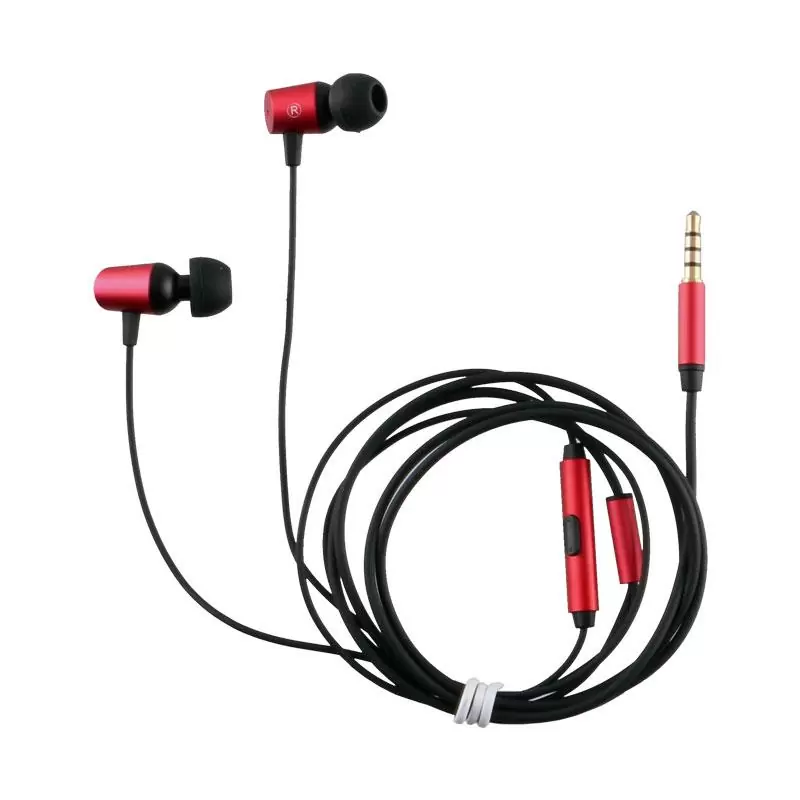matshop.gr - HANDS FREE STEREO ZOPO ER17A UNIVERSAL 3.5mm ALUMINIUM RED 1.2M PACKING OR