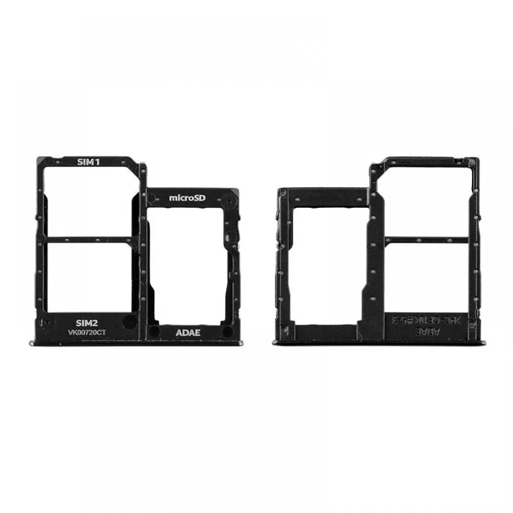 matshop.gr - SAMSUNG A41 A415 DUAL SIM CARD/MEMORY HOLDER BLACK GH98-45275A ORIGINAL SERVICE PACK