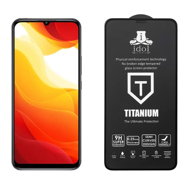 matshop.gr - IDOL 1991 TEMPERED GLASS XIAOMI MI 10T 5G/MI 10T LITE 5G/MI 10T PRO 5G 6.67" 9H 0.25mm TITANIUM SEMI CURVED FULL GLUE BLACK