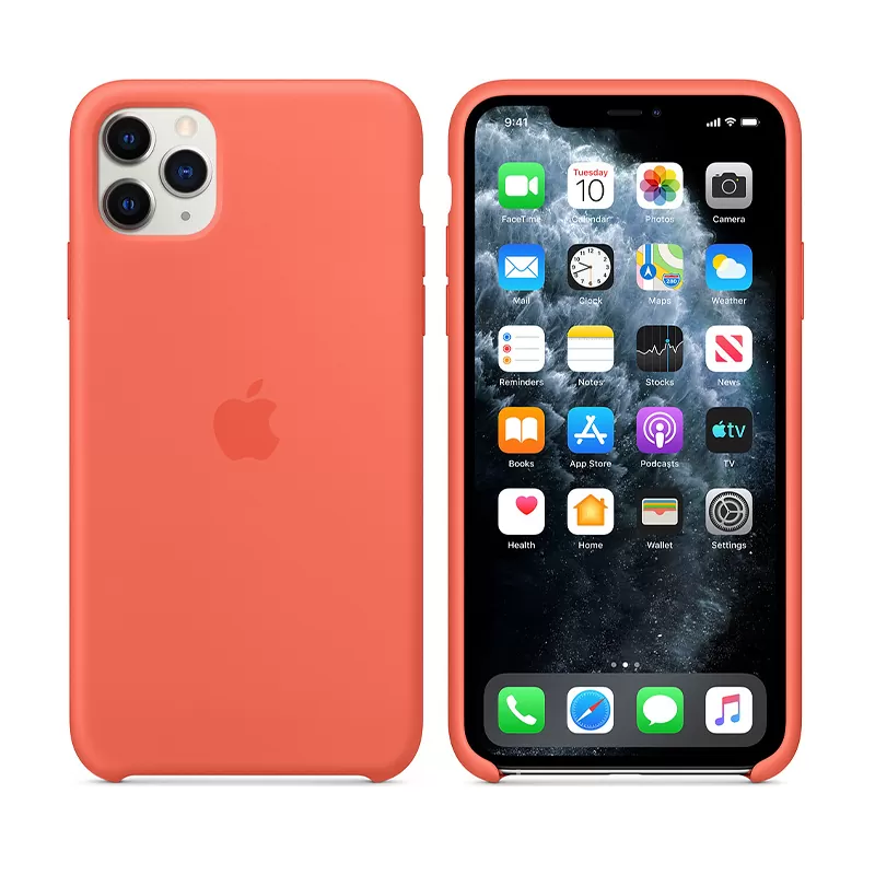 matshop.gr - ΘΗΚΗ IPHONE 11 PRO MAX MX022ZM/A SILICONE COVER ORANGE PACKING OR
