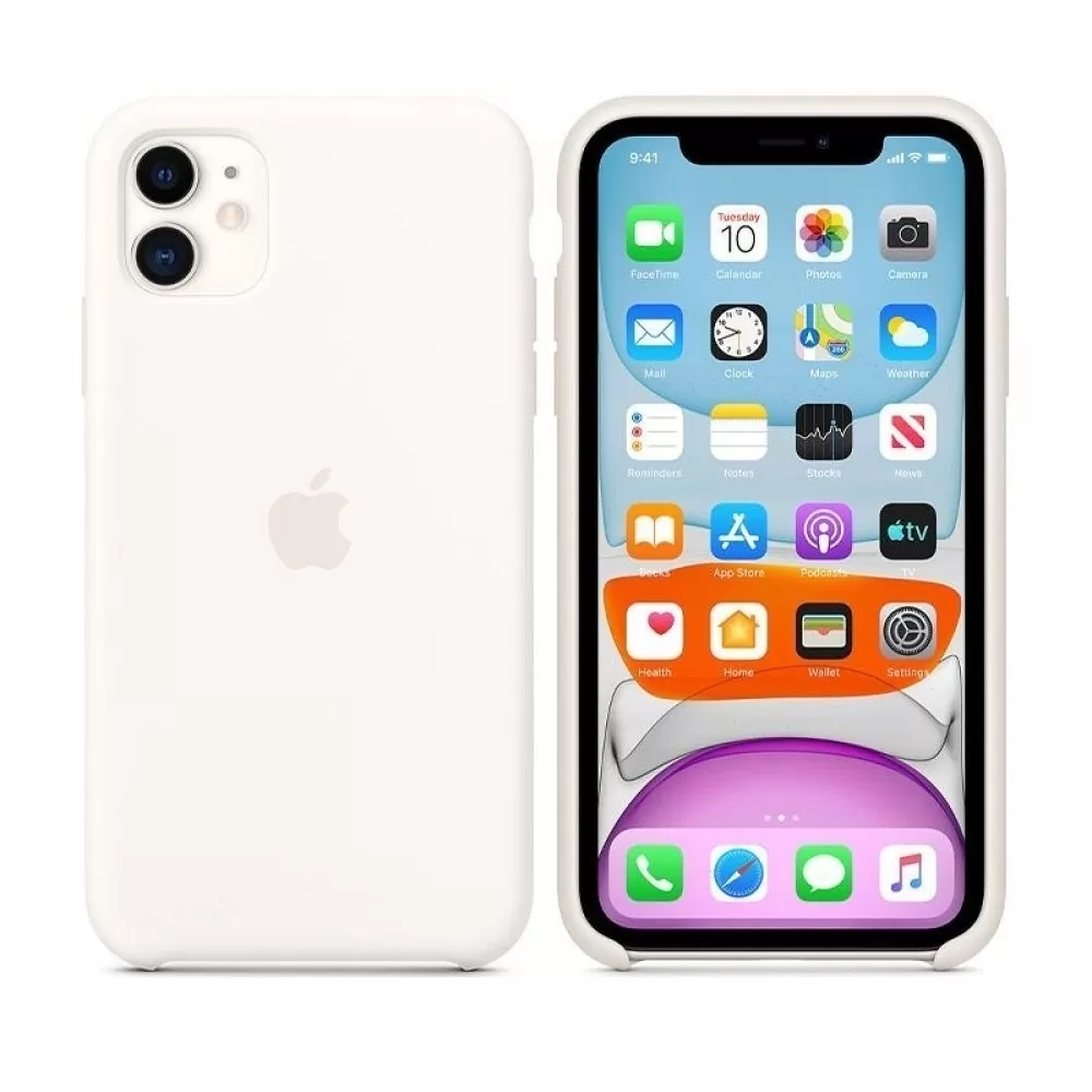 matshop.gr - ΘΗΚΗ IPHONE 11 MWVX2ZM/A SILICONE COVER WHITE PACKING OR