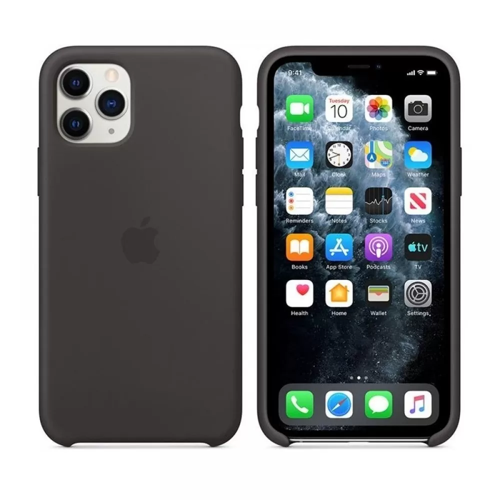 matshop.gr - ΘΗΚΗ IPHONE 11 PRO MWYN2ZM/A SILICONE COVER BLACK PACKING OR