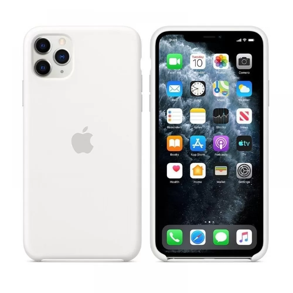 matshop.gr - ΘΗΚΗ IPHONE 11 PRO MAX MWYX2ZM/A SILICONE COVER WHITE PACKING OR