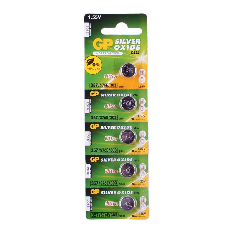 matshop.gr - GP ΜΠΑΤΑΡΙΕΣ ΡΟΛΟΓΙΟΥ SR44 /S76E/303/357 /AG13        SILVER OXIDE 1.55V 1 ΤΕΜ. 5/BLISTER