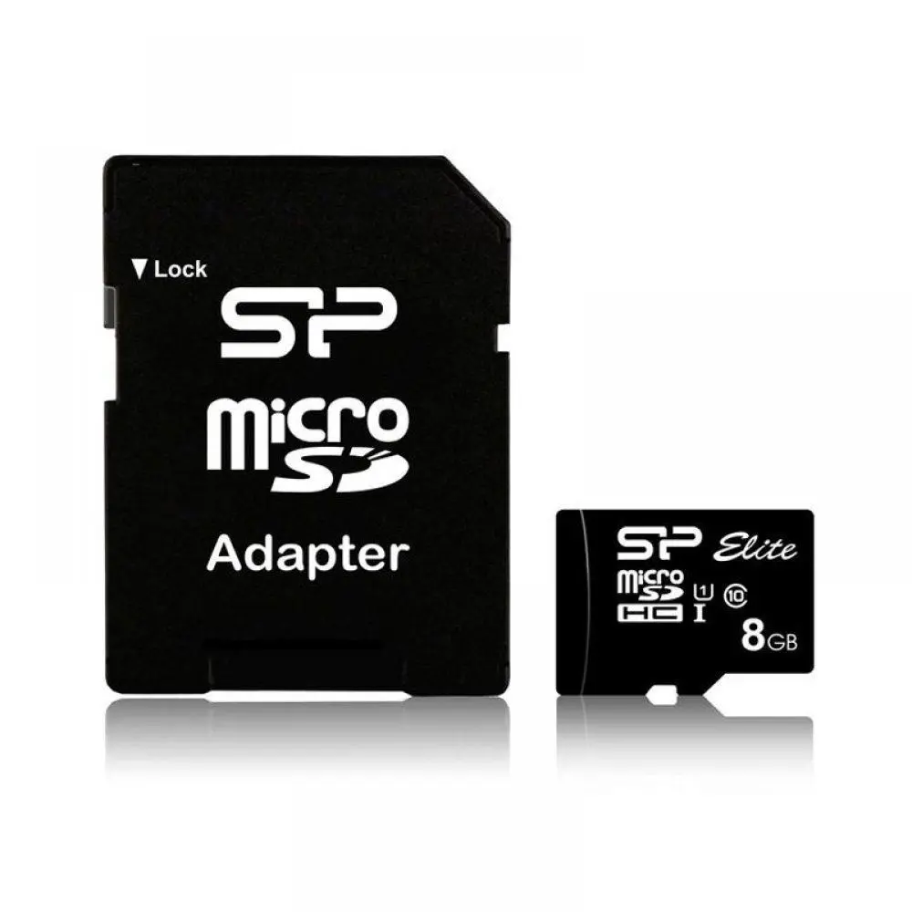 matshop.gr - SILICON POWER micro SDHC 8GB CLASS 10 FULL HD R85 UHS-1 ELITE +SD ADAPTOR