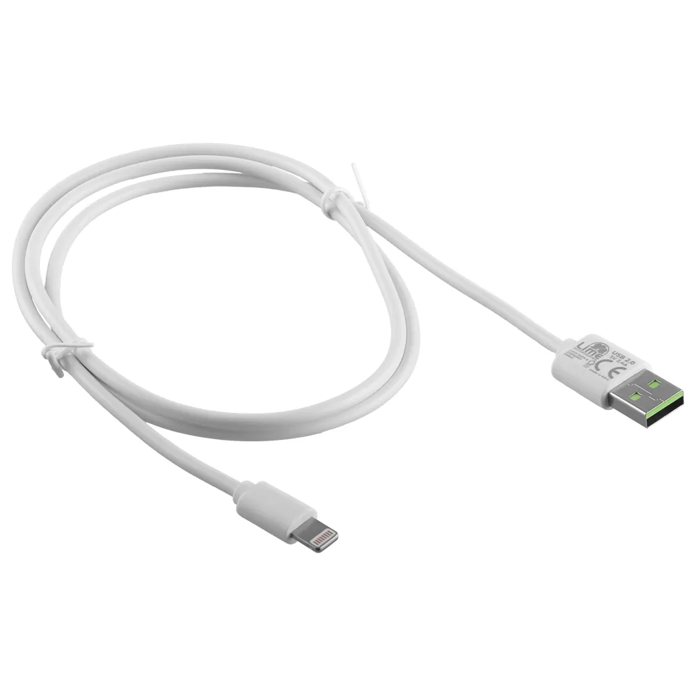 LIME LIGHTNING LONG USB 2.4A ΦΟΡΤΙΣΗΣ-DATA 1m LUL01 WHITE