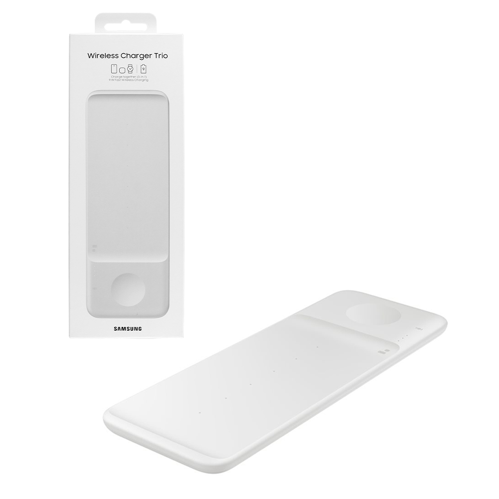 matshop.gr - WIRELESS CHARGER TRIO SAMSUNG EP-P6300TWEGEU 3 in 1 9W FAST CHARGE WHITE PACKING OR
