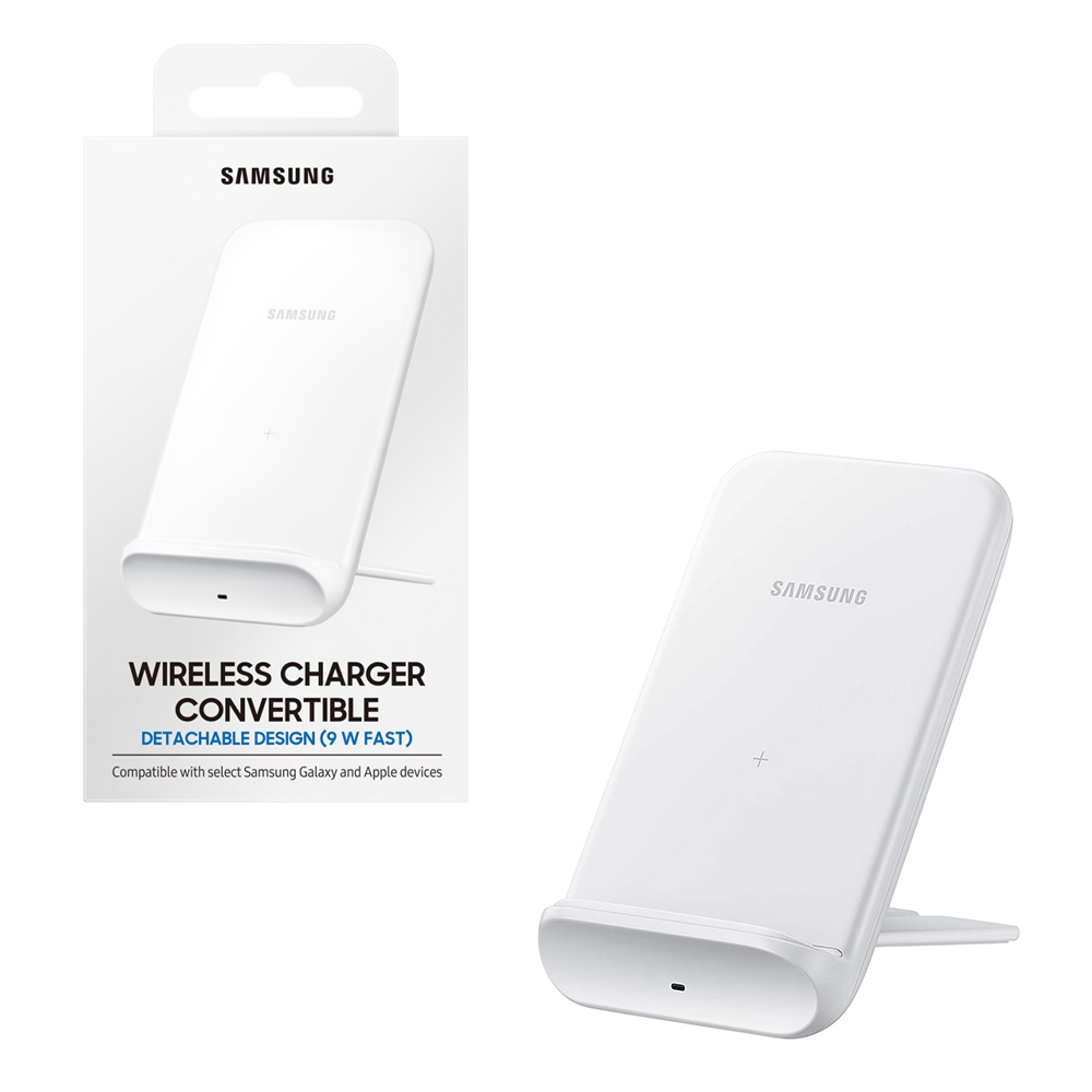 matshop.gr - WIRELESS CHARGER STAND WITH LED SAMSUNG EP-N3300TWEGEU 9W 9V/1.67A TYPE C + TRAVEL 15W WHITE PACK OR