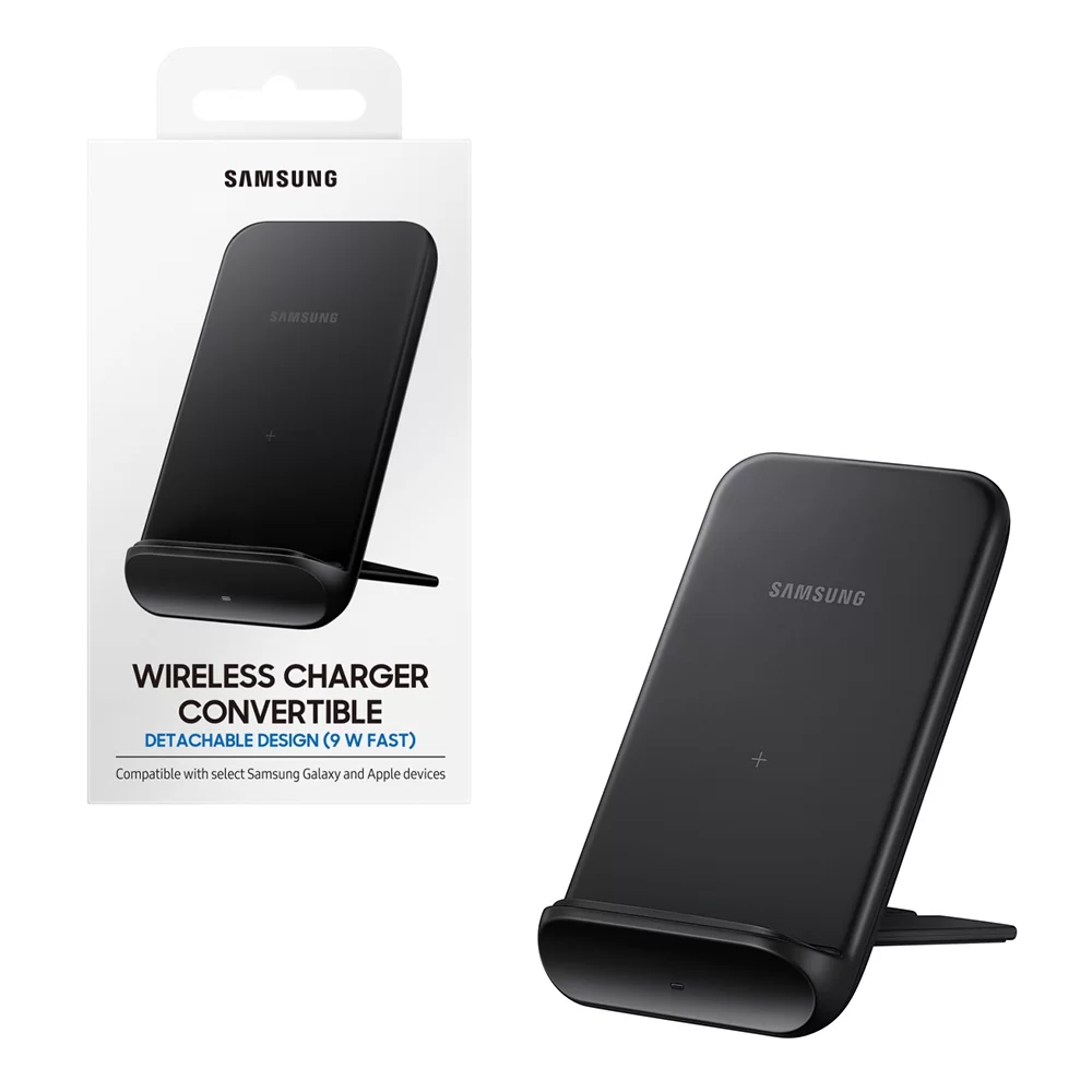 matshop.gr - WIRELESS CHARGER STAND WITH LED SAMSUNG EP-N3300TBEGEU 9W 9V/1.67A TYPE C + TRAVEL 15W BLACK PACK OR