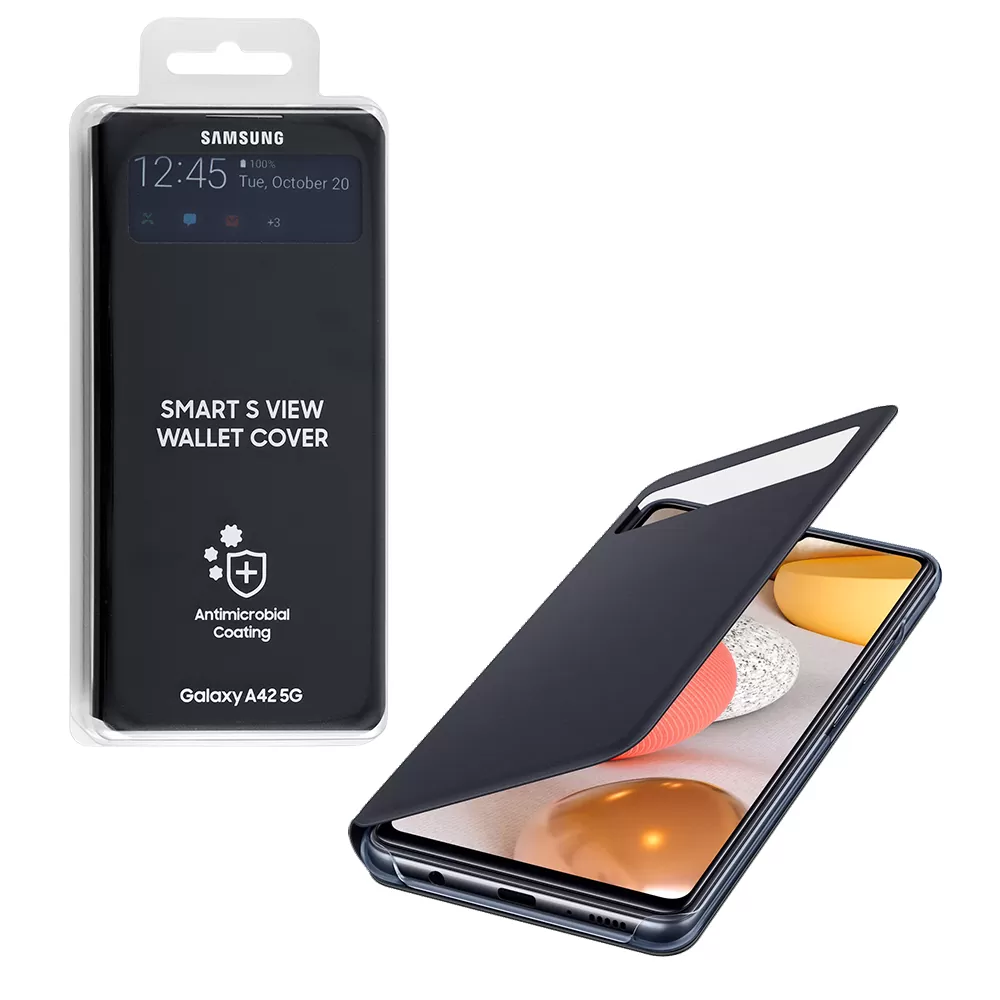 matshop.gr - ΘΗΚΗ SAMSUNG A42 5G A426 S VIEW WALLET COVER EF-EA426PBEGEE BLACK PACKING OR
