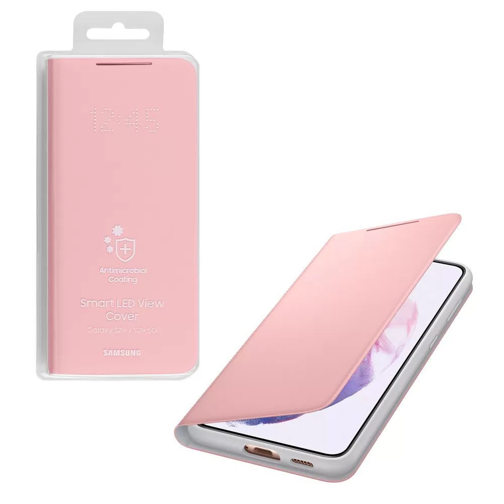 matshop.gr - ΘΗΚΗ SAMSUNG S21 PLUS 5G G996 LED VIEW COVER EF-NG996PPEGEE PINK PACKING OR