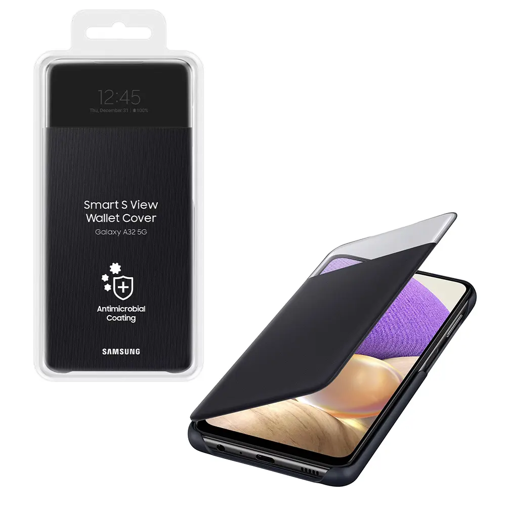 matshop.gr - ΘΗΚΗ SAMSUNG A32 5G A326 S VIEW WALLET COVER EF-EA326PBEGEE BLACK PACKING OR