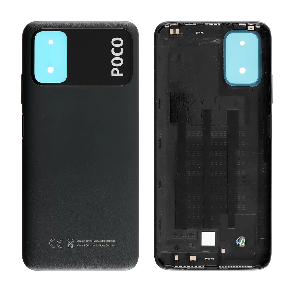 matshop.gr - XIAOMI POCO M3 BATTERY COVER BLACK 55050000L39X ORIGINAL SERVICE PACK