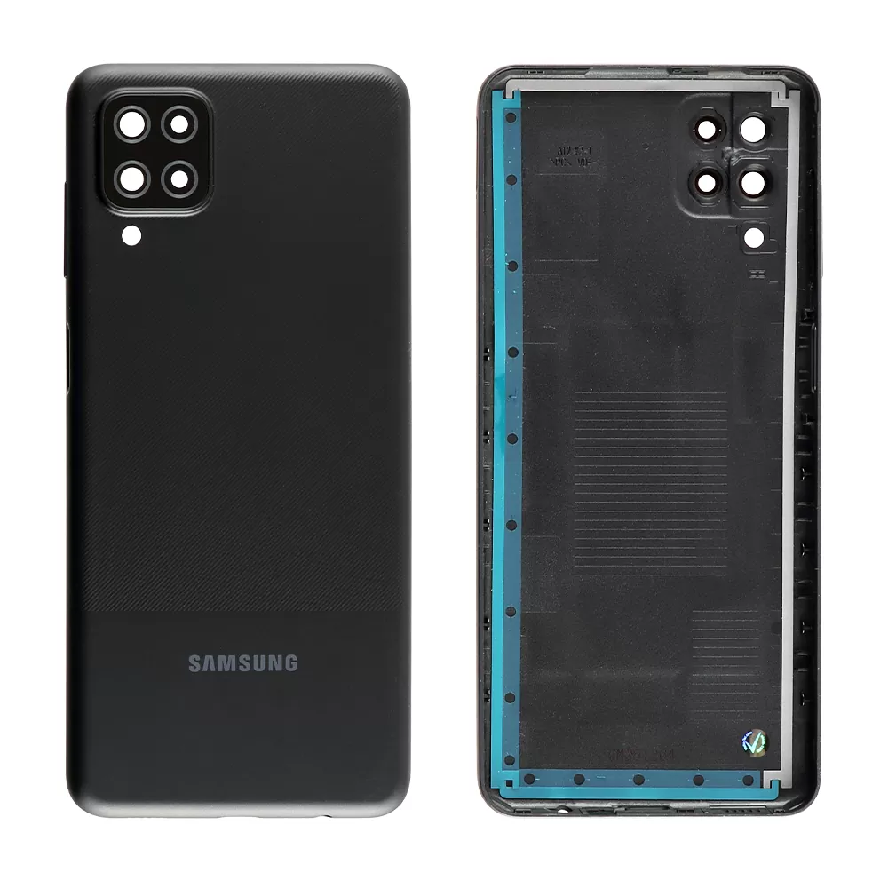 matshop.gr - SAMSUNG A12 A125 BATTERY COVER +LENS BLACK 3P OR