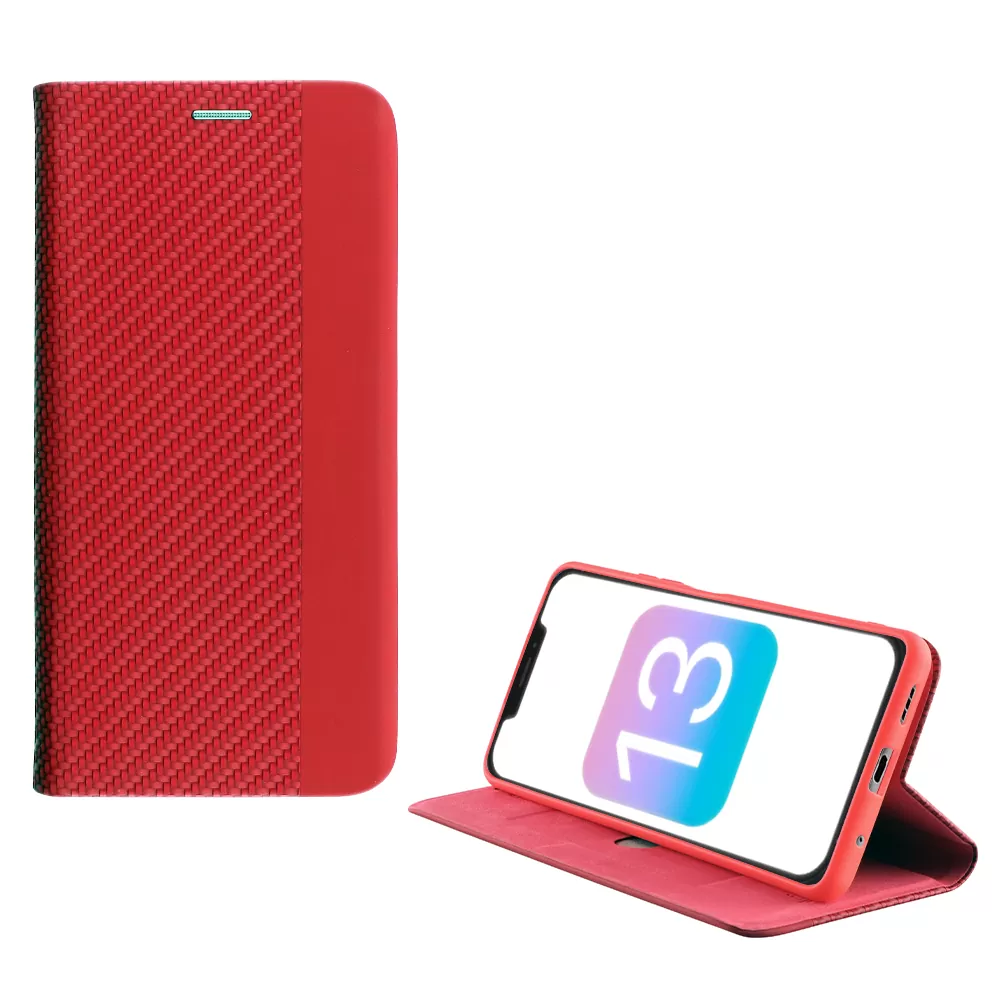 matshop.gr - IDOL 1991 ΘΗΚΗ IPHONE 13 MINI 5.4" ELITE ANTI-RFID BOOK STAND RED