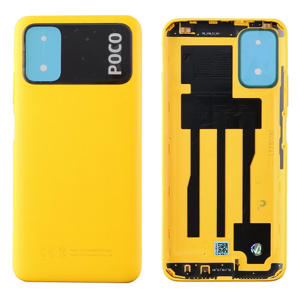 matshop.gr - XIAOMI POCO M3 BATTERY COVER YELLOW 55050000QL9X ORIGINAL SERVICE PACK