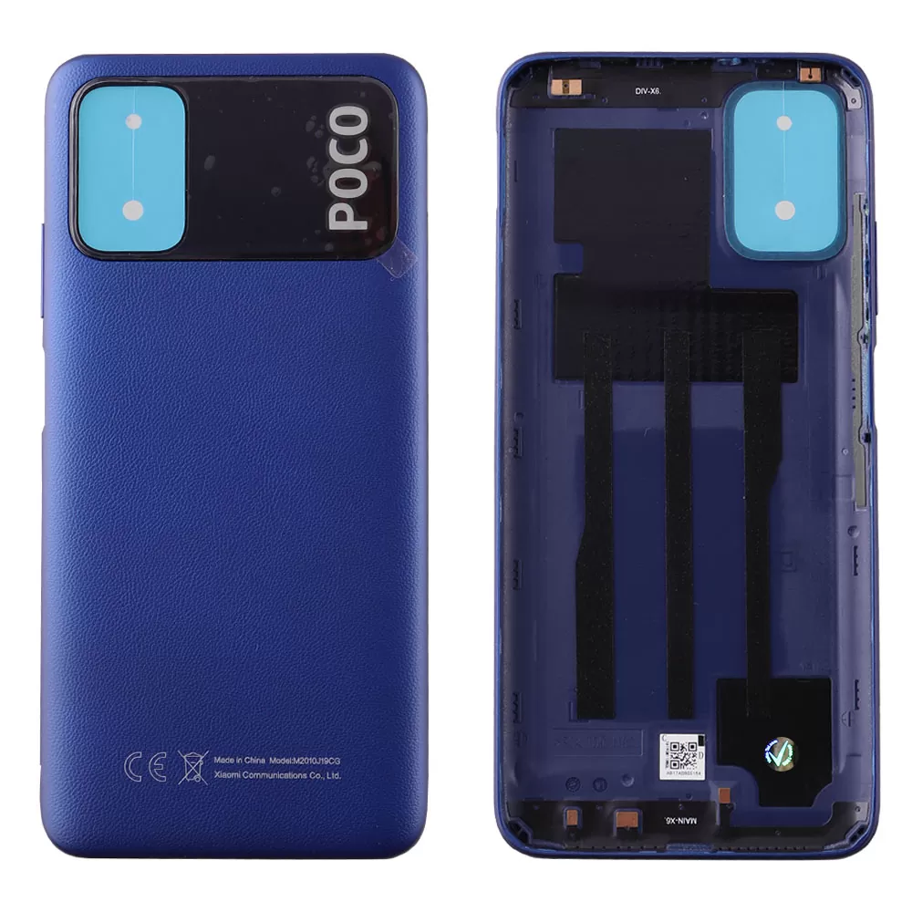 matshop.gr - XIAOMI POCO M3 BATTERY COVER BLUE 55050000L39X ORIGINAL SERVICE PACK