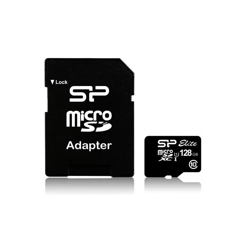 matshop.gr - SILICON POWER micro SDHC 128GB CLASS 10 UHS-1 ELITE 4K FULL HD R100/W10 MB/S + SD ADAPTOR SP128GBSTXBU1V10SP