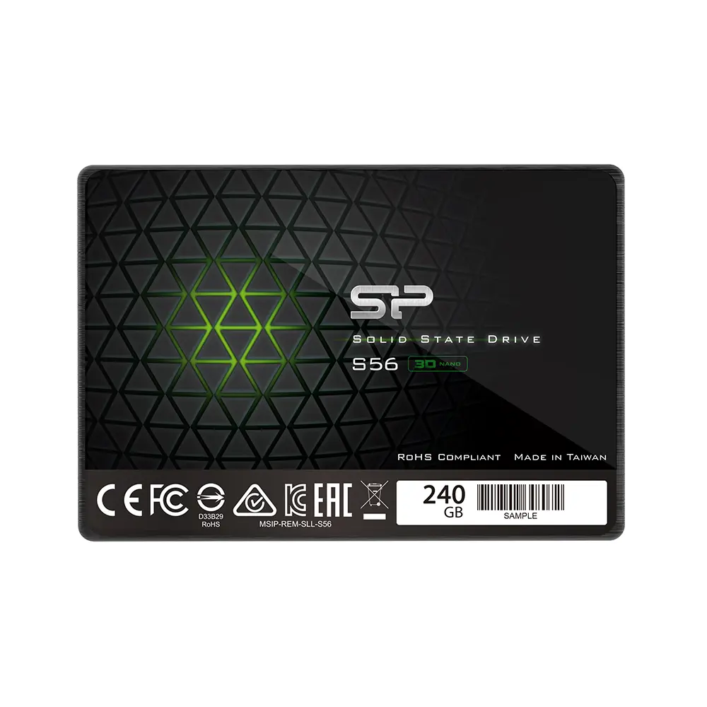 matshop.gr - SILICON POWER 2.5" S56 SSD SATA III TCL 3D NAND 240GB 6GB/SEC R/W 560/530MB/s SLIM DESIGN GREEN
