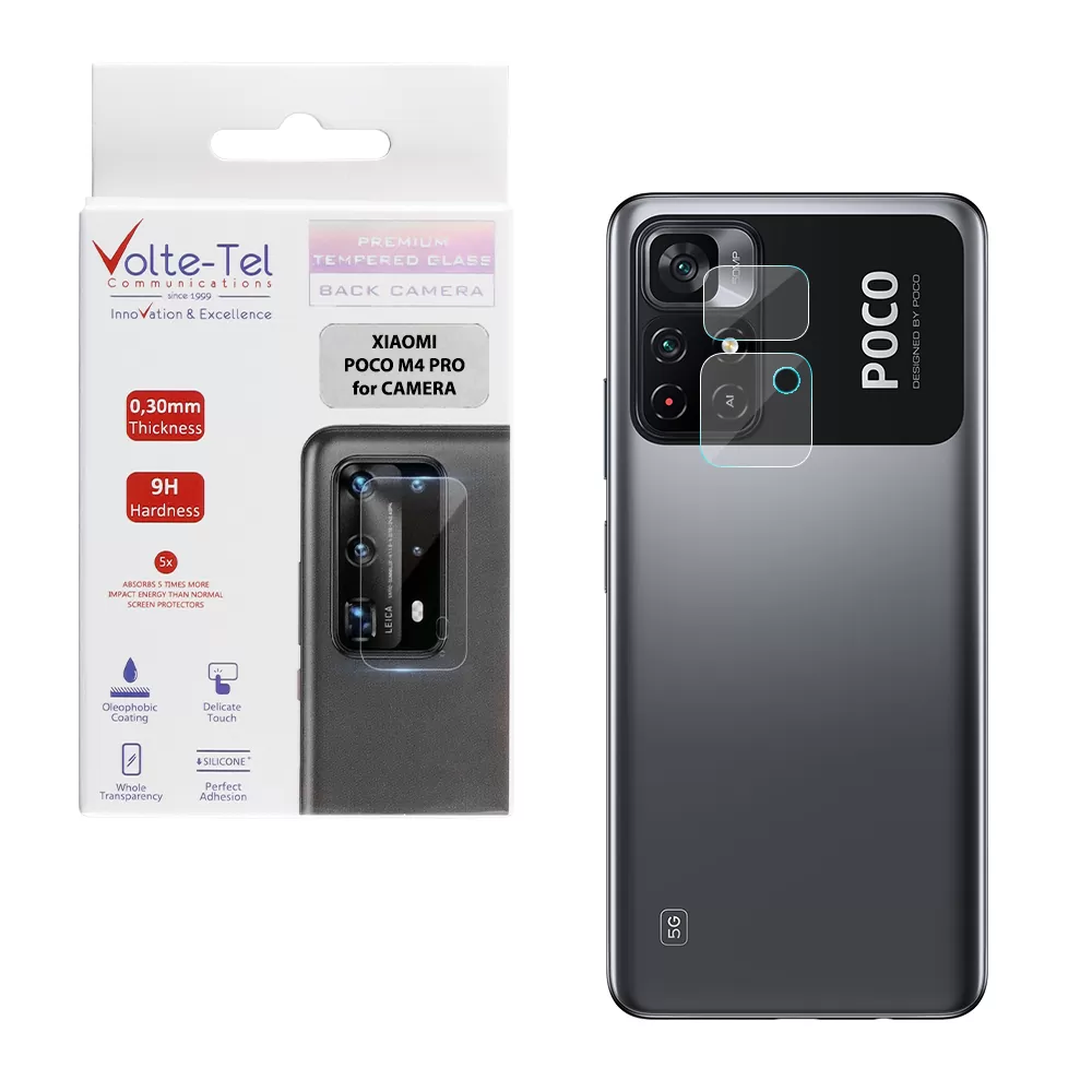 matshop.gr - VOLTE-TEL TEMPERED GLASS XIAOMI POCO M4 PRO 5G 6.6" 9H 0.30mm FOR CAMERA 2 PCS