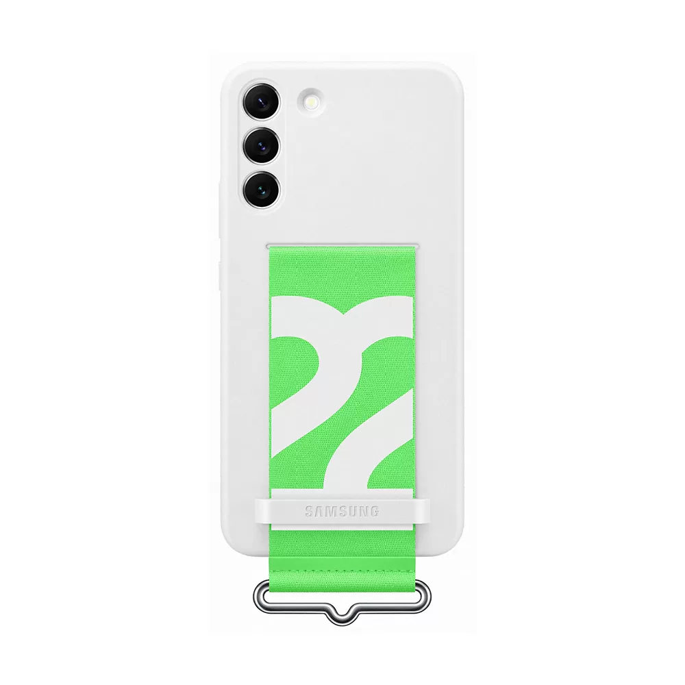 matshop.gr - ΘΗΚΗ SAMSUNG S22 PLUS 5G S906 SILICONE COVER WITH STRAP EF-GS906TWEGWW WHITE PACKING OR