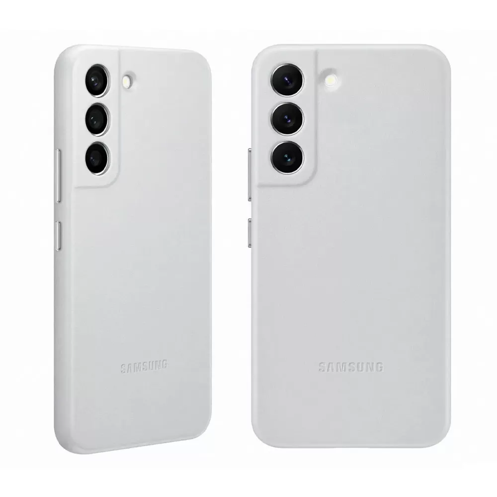 matshop.gr - ΘΗΚΗ SAMSUNG S22 5G S901 LEATHER COVER EF-VS901LJEGWW LIGHT GREY PACKING OR