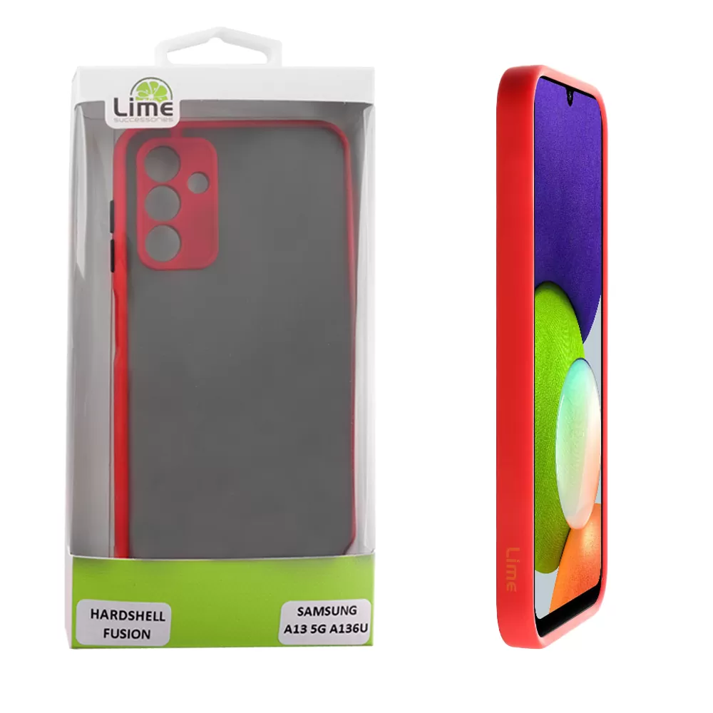 matshop.gr - LIME ΘΗΚΗ SAMSUNG A04s A047/A13 5G A136U 6.5" HARDSHELL FUSION FULL CAMERA PROTECTION RED WITH BLACK KEYS