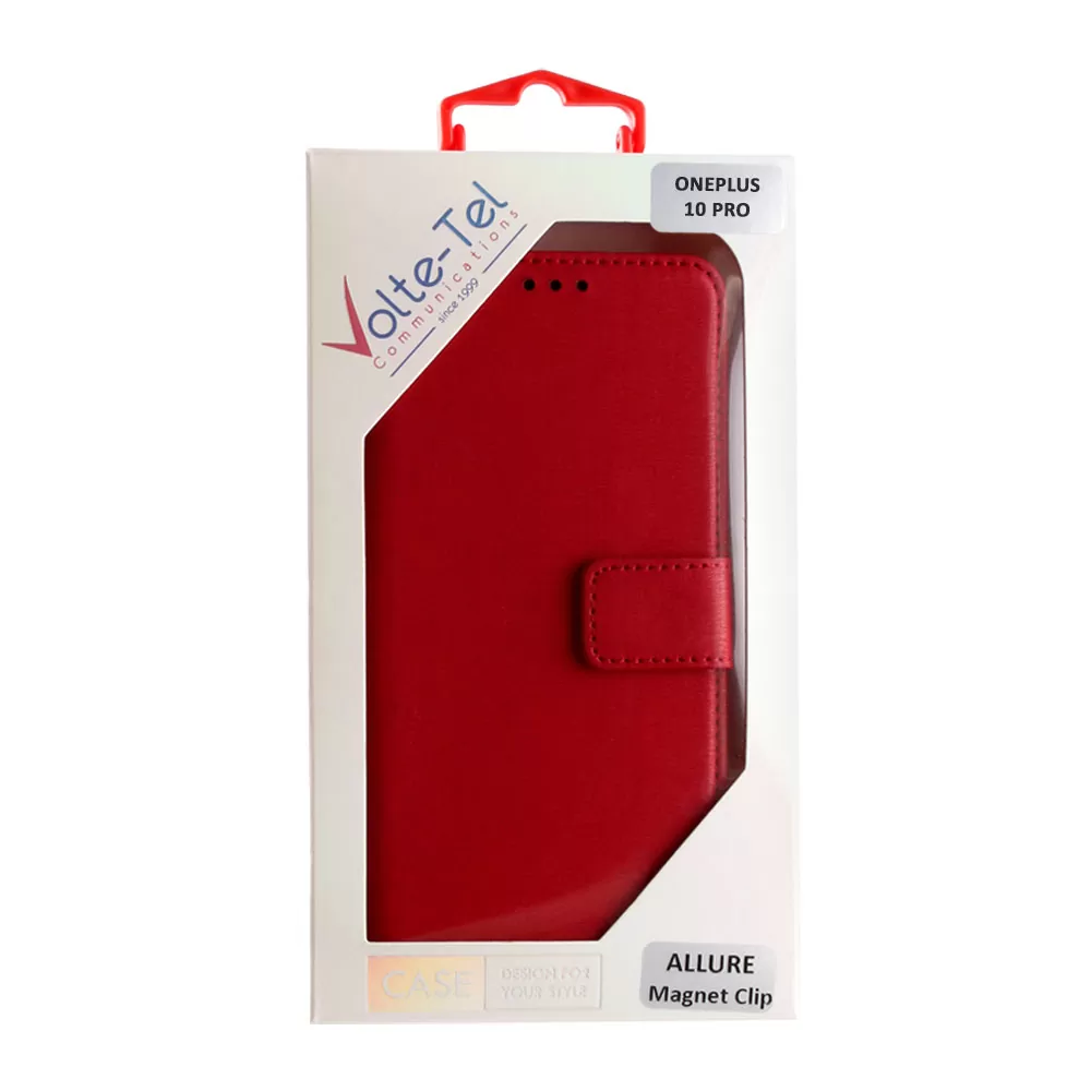 matshop.gr - VOLTE-TEL ΘΗΚΗ ONEPLUS 10 PRO 6.7" ALLURE MAGNET BOOK STAND CLIP FULL CAMERA PROTECTION RED