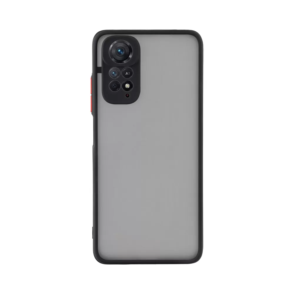 matshop.gr - LIME ΘΗΚΗ XIAOMI REDMI NOTE 11/REDMI NOTE 11S 6.43" HARDSHELL FUSION FULL CAMERA PROTECTION BLACK WITH RED KEYS