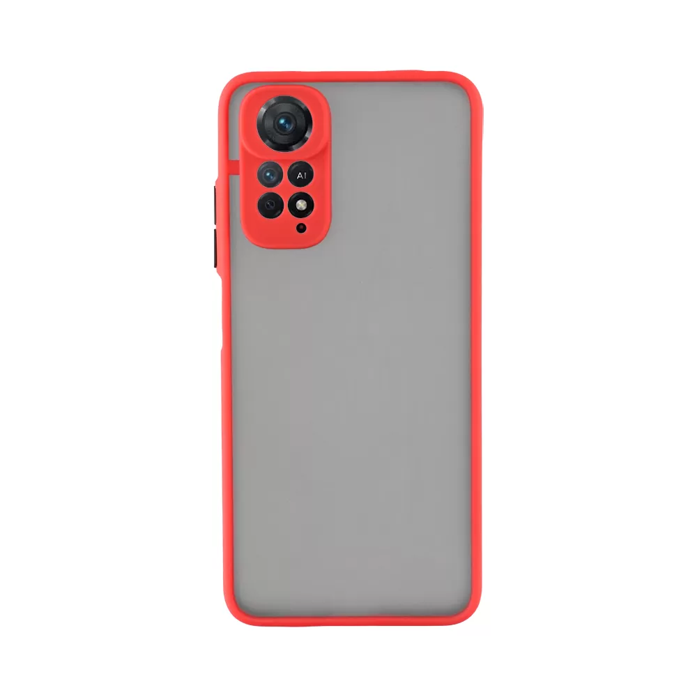 matshop.gr - LIME ΘΗΚΗ XIAOMI REDMI NOTE 11/REDMI NOTE 11S 6.43" HARDSHELL FUSION FULL CAMERA PROTECTION RED WITH BLACK KEYS