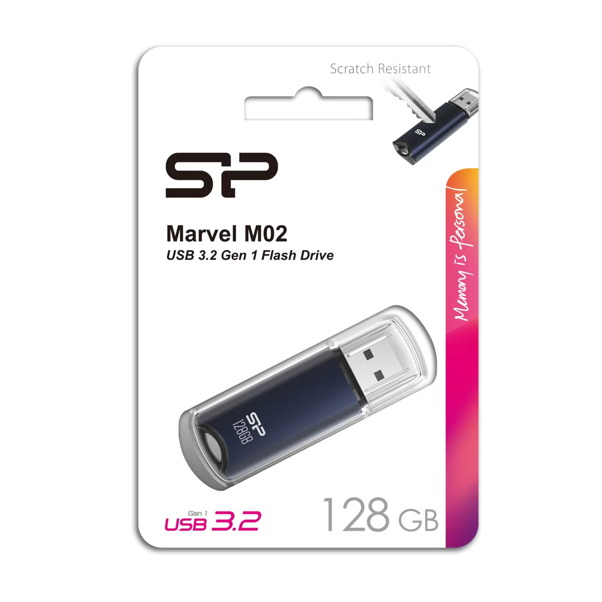 matshop.gr - SILICON POWER USB FLASH DRIVE 128GB USB 3.2 MARVEL M02 SP128GBUF3M02V1B BLUE